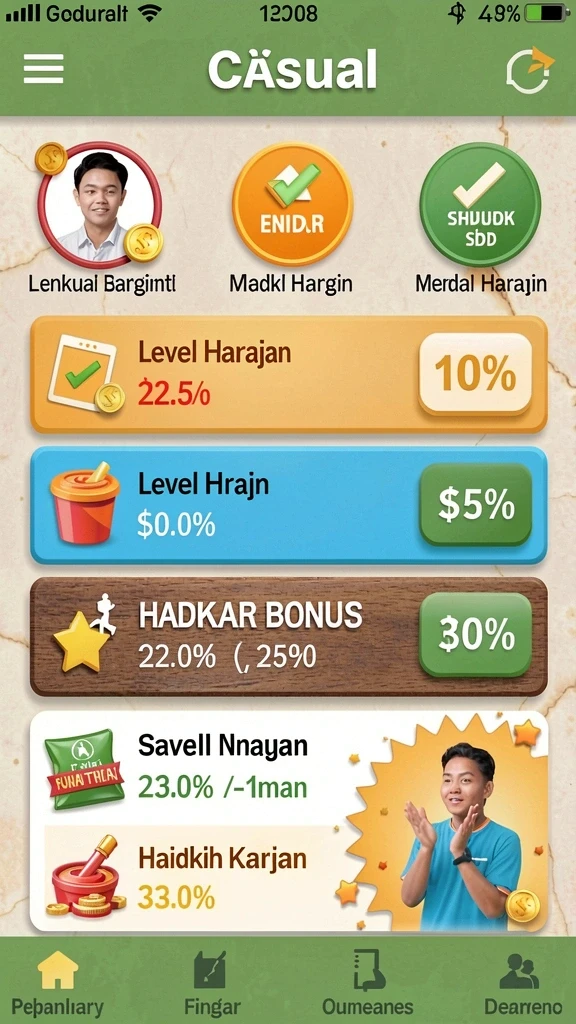 Pengaturan yang nyaman saat bermain.