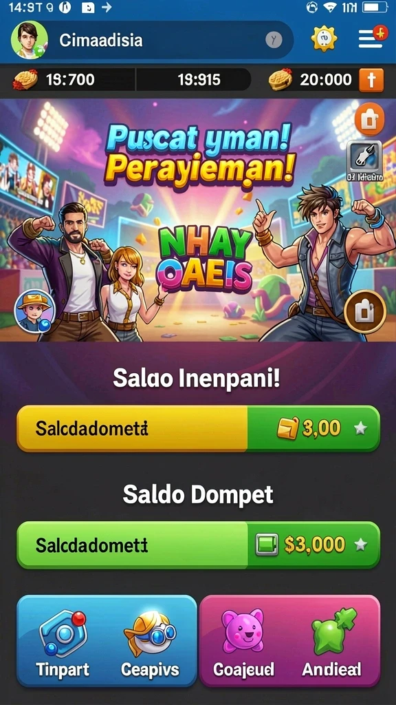 Tampilan level yang menantang dan beragam.