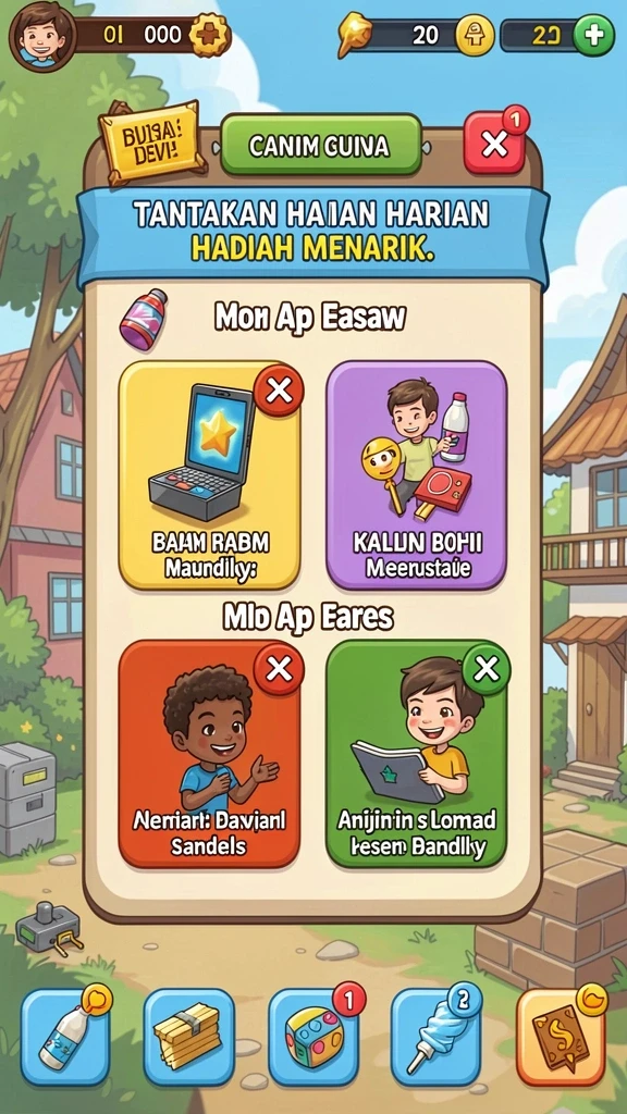 Fitur hadiah yang menarik untuk setiap pemain.